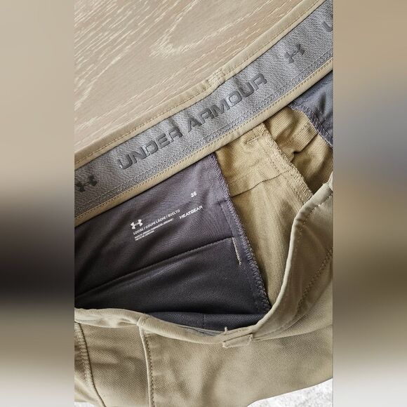 Under Armour Men's Khaki Color Flat Front Shorts - Picture 4 of 4